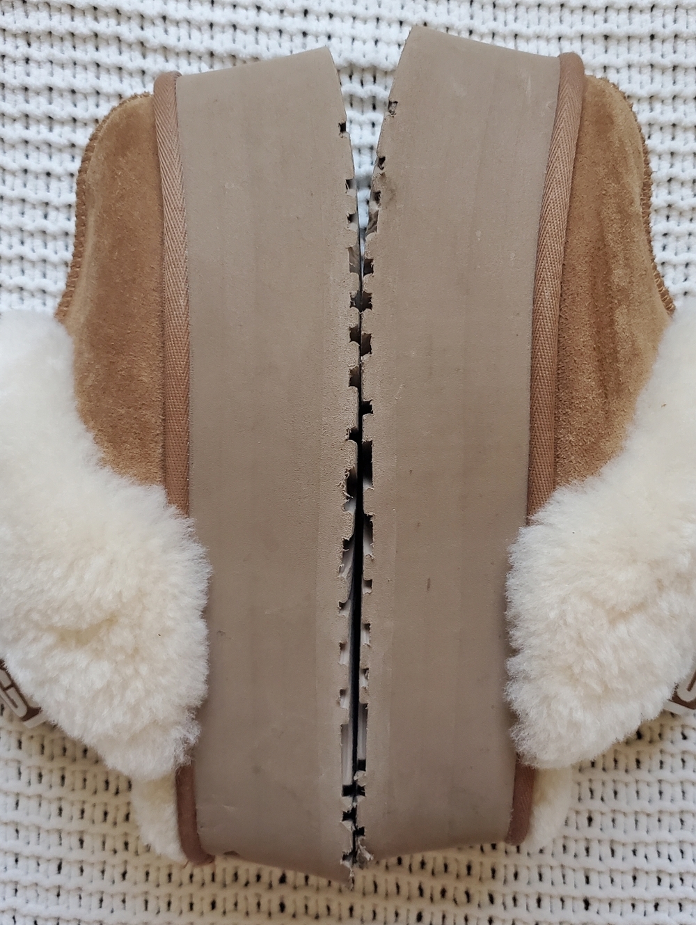 UGG Women's Funkette slippers in the Chestnut color - Picture 6 of 11